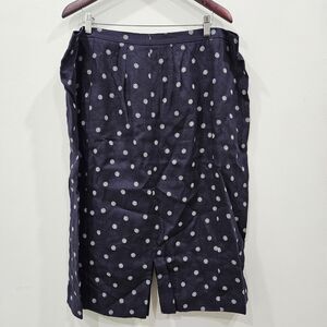 Vintage Geiger Collections Women Wool Pleated Skirt 50 Navy Quiet Luxury Austria